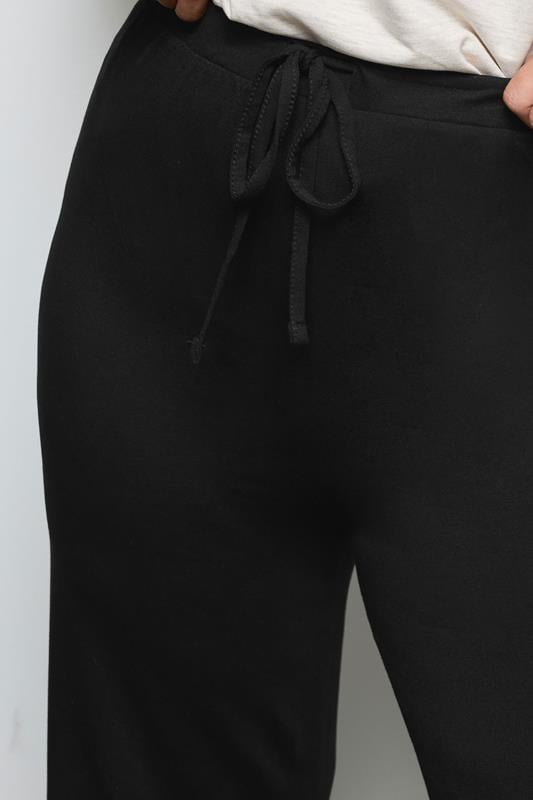 YOURS BESTSELLER Curve Black Wide Leg Pull On Stretch Jersey Yoga Pants
