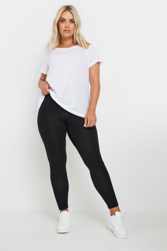 YOURS 2 PACK Curve Black Soft Touch Viscose Stretch Leggings