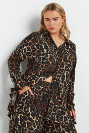 YOURS Curve Brown Leopard Print Shirt