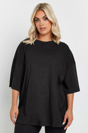 YOURS Curve Black Oversized Boxy T-Shirt