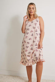 YOURS Curve Pink Heart Print Chemise Nightdress