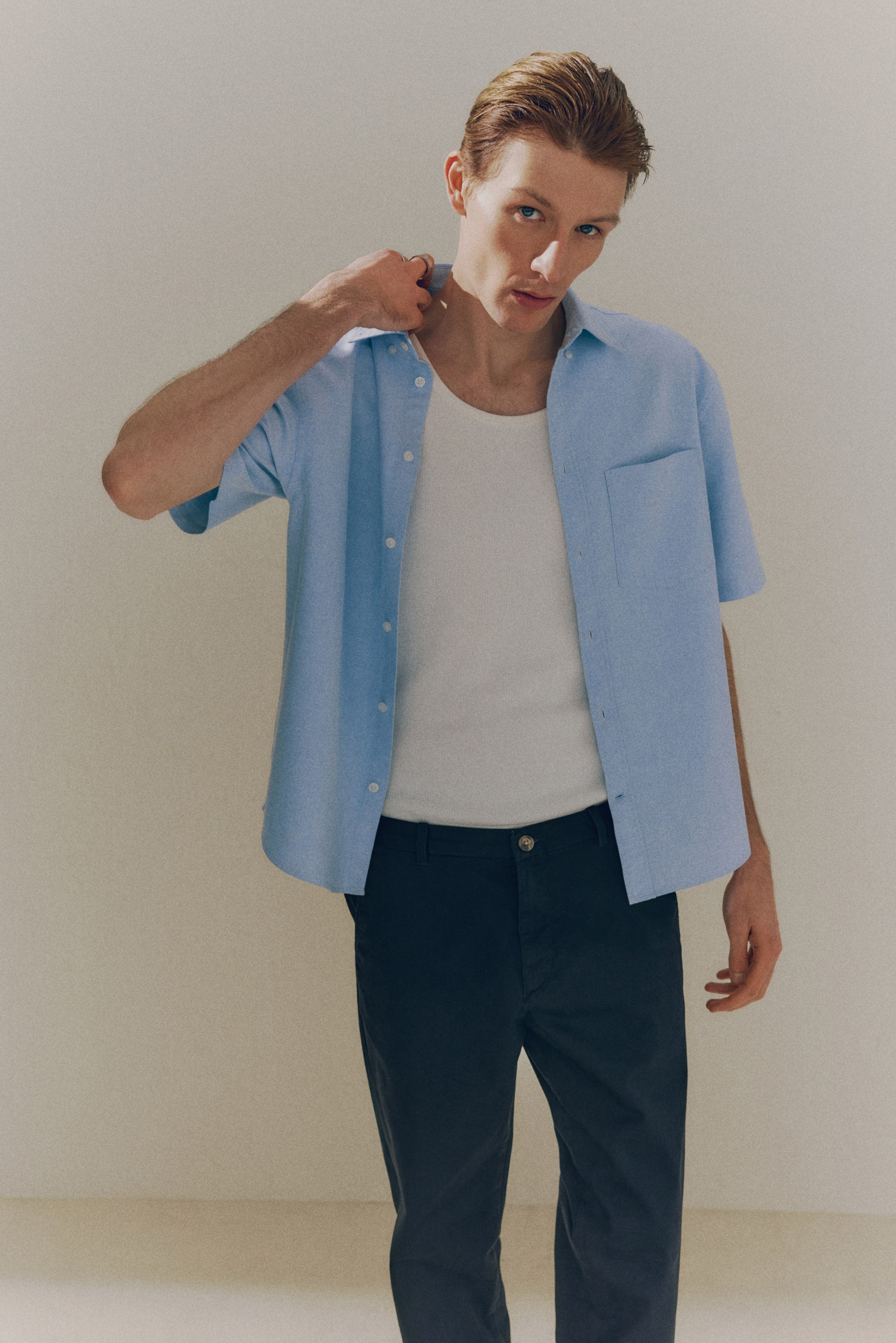 SLIM FIT COTTON CHINOS - Navy blue