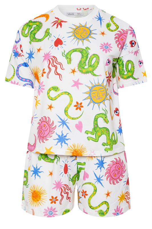 LIMITED COLLECTION Curve White Graphic Mystic Print Short Pyjama Set