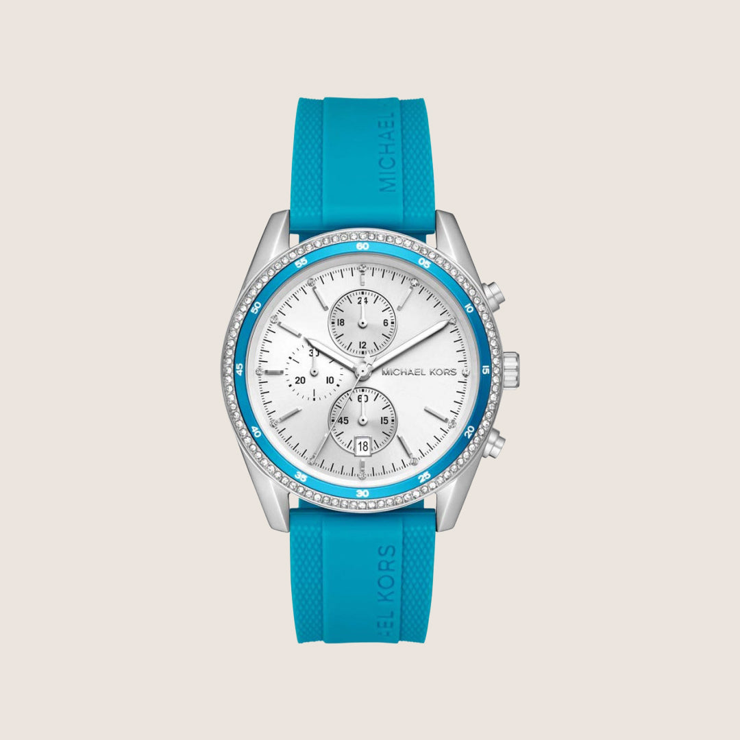 Michael Kors Women's Hadyn Chronograph Clear Stone-Set Watch MK7485