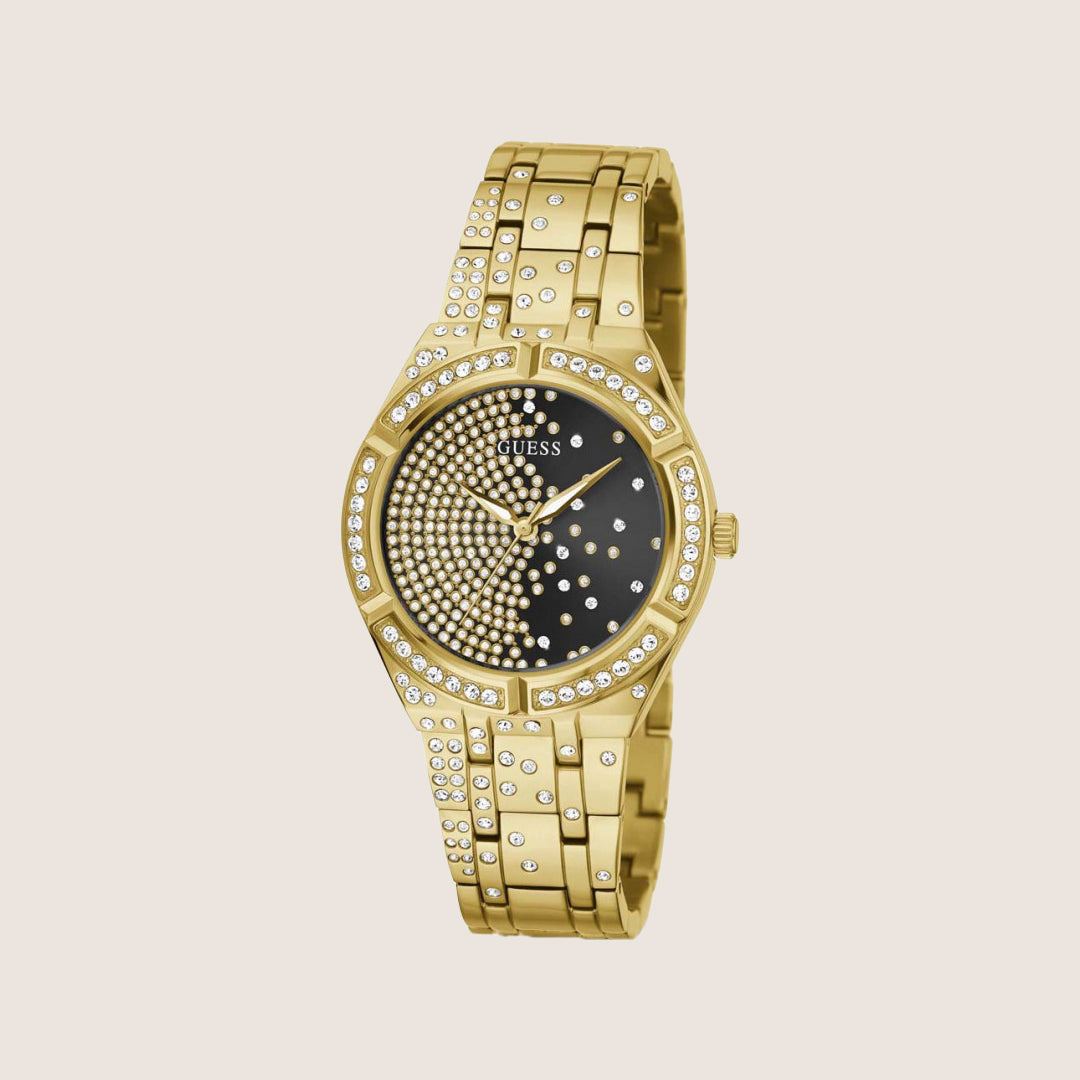 Guess Women's Afterglow Watch Crystals-Set Black Dial GW0312L2