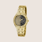 Guess Women's Afterglow Watch Crystals-Set Black Dial GW0312L2