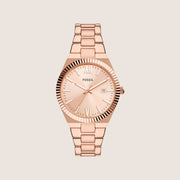 Fossil Women's Scarlette Rose Gold Date Bracelet Analogue Watch ES5258