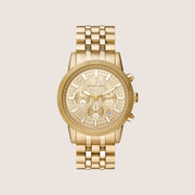 Michael Kors Men's Hutton Chronograph Gold Dial Stainless Steel Bracelet Watch MK8953