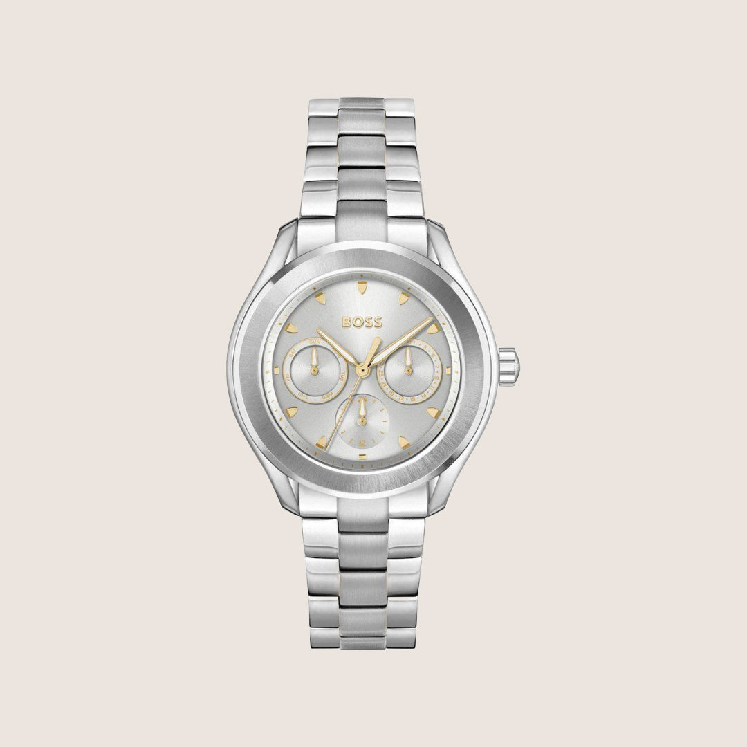 BOSS Men's Silver Day-Date Dial Stainless Steel Bracelet Watch 1502747