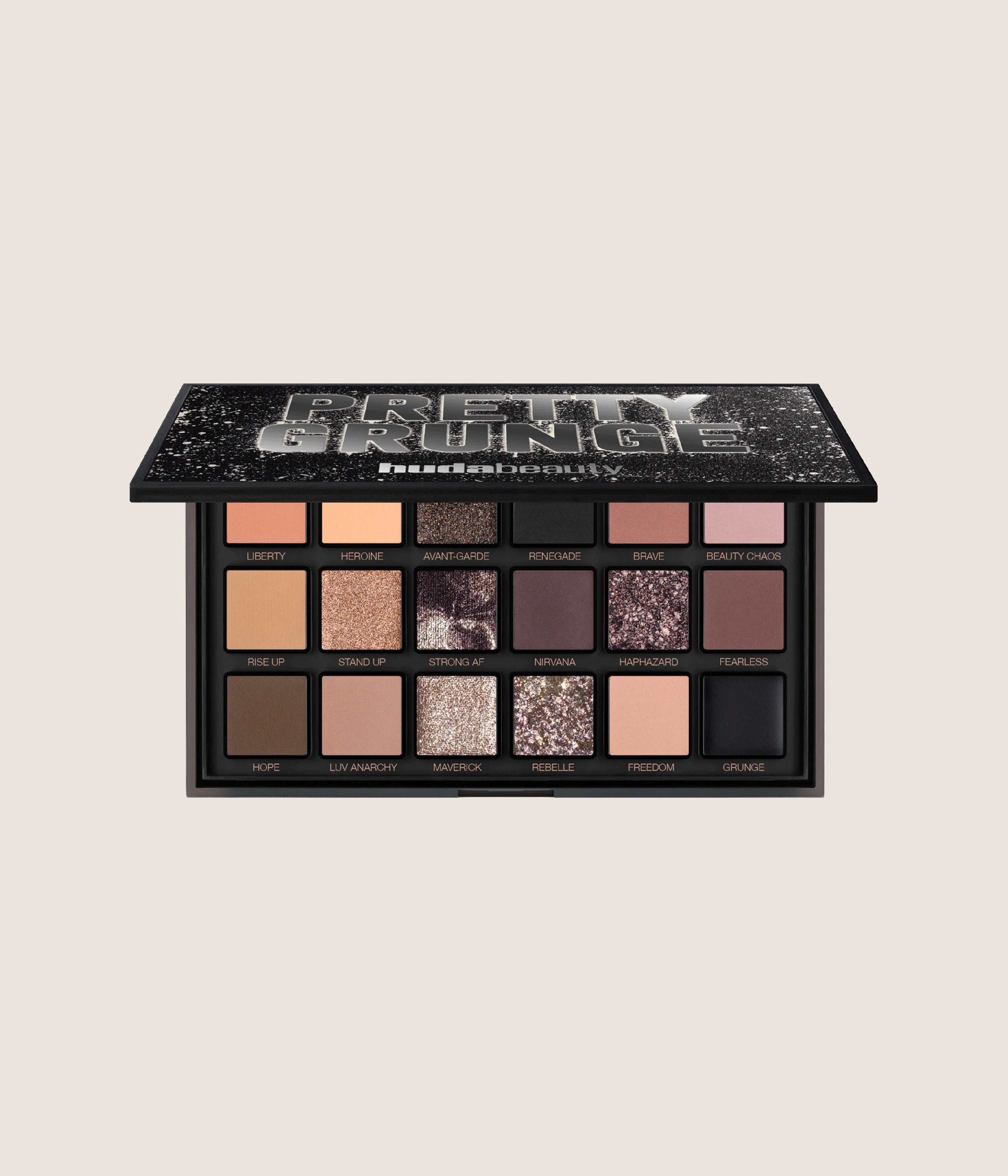 Huda Beauty Pretty Grunge Eyeshadow Palette Limited-Edition 18-Shade Smoky & Multi-Chrome 16.8g