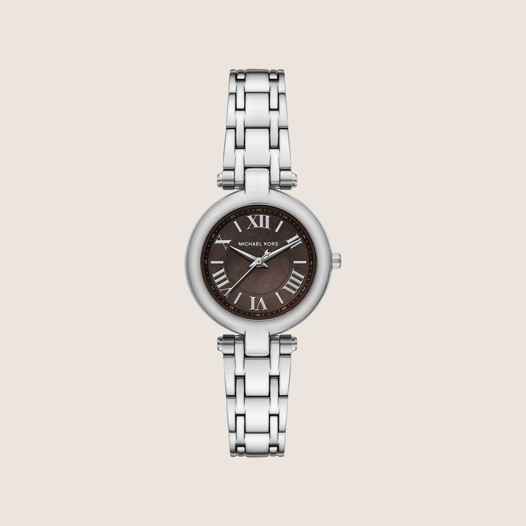 Michael Kors Women's Laney Mother Of Pearl Dial Silver Case Watch MK4894