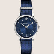 Versace Watch Slim Blue Leather Icon VE5A00120