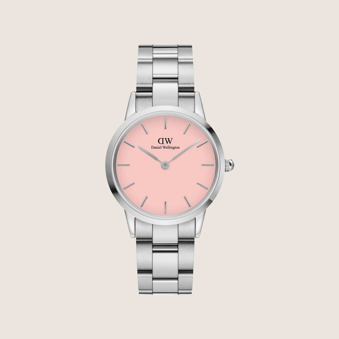 Daniel Wellington Women's Iconic Link Blush Silver Pink Dial Watch DW00100535