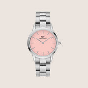 Daniel Wellington Women's Iconic Link Blush Silver Pink Dial Watch DW00100535