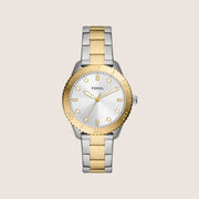 Fossil Women's Dayle Two-Tone Crystal Bracelet Analogue Watch BQ3888