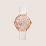 Michael Kors Women's Addyson Clear Stone-Set Rose Gold Dial Watch MK2958