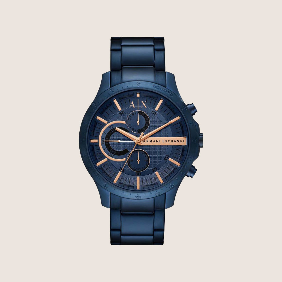 Armani Exchange Men's Sport Watch Blue Dial Blue Steel Bracelet AX2430
