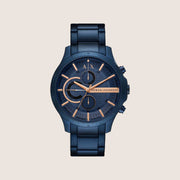 Armani Exchange Men's Sport Watch Blue Dial Blue Steel Bracelet AX2430