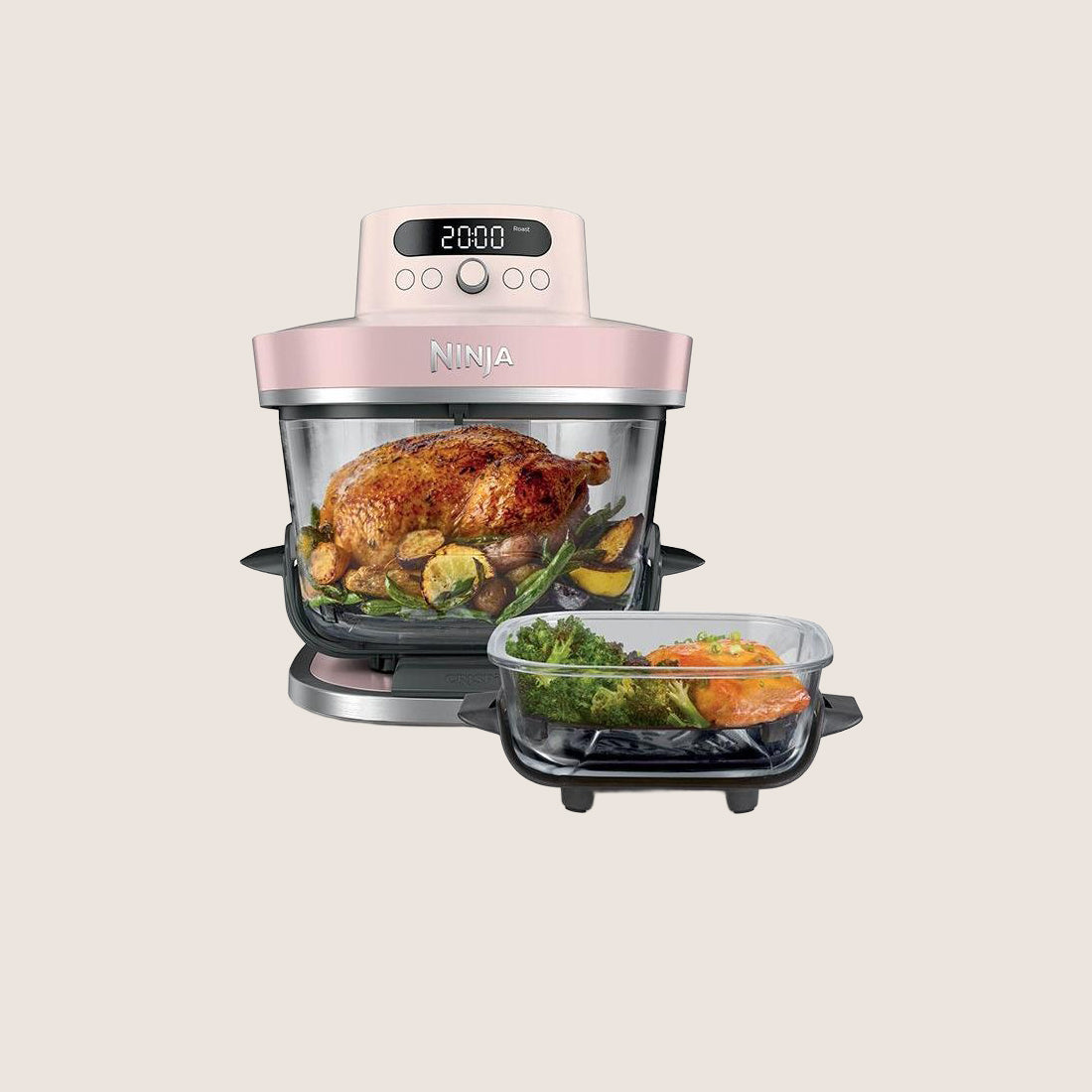 NINJA CRISPi Pro AS101UKRS 7-in-1 Glass Air Fryer 5.7L - Rose Quartz