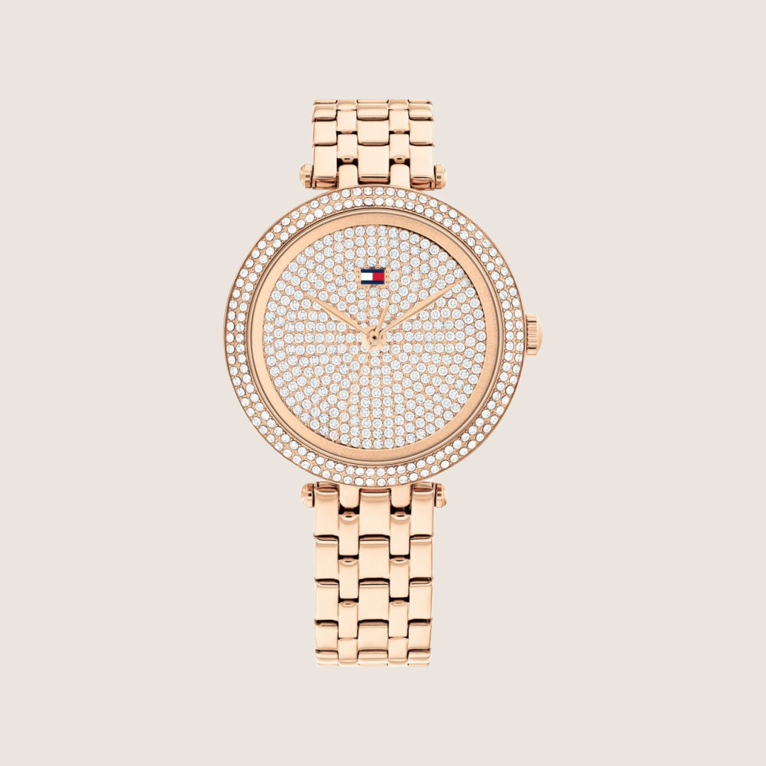 Tommy Hilfiger Women's Natalie Rose Gold Dial Ionic Steel Bracelet 1782761