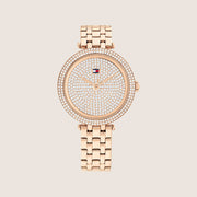Tommy Hilfiger Women's Natalie Rose Gold Dial Ionic Steel Bracelet 1782761