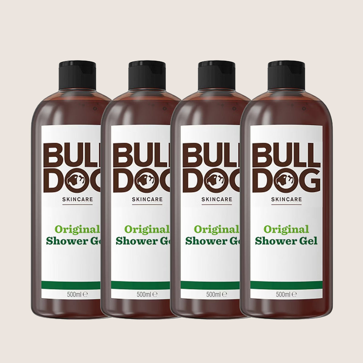 Bulldog Skincare Original Shower Gel Bundle Lemon, Geranium & Patchouli 4 x 500ml