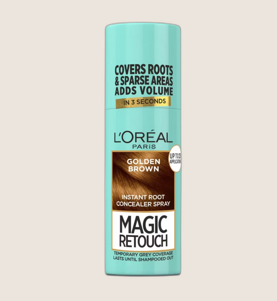 L'Oréal Paris Magic Retouch Golden Brown Temporary Root Touch Up Spray Instant Root & Sparse Area Coverage Transfer-proof