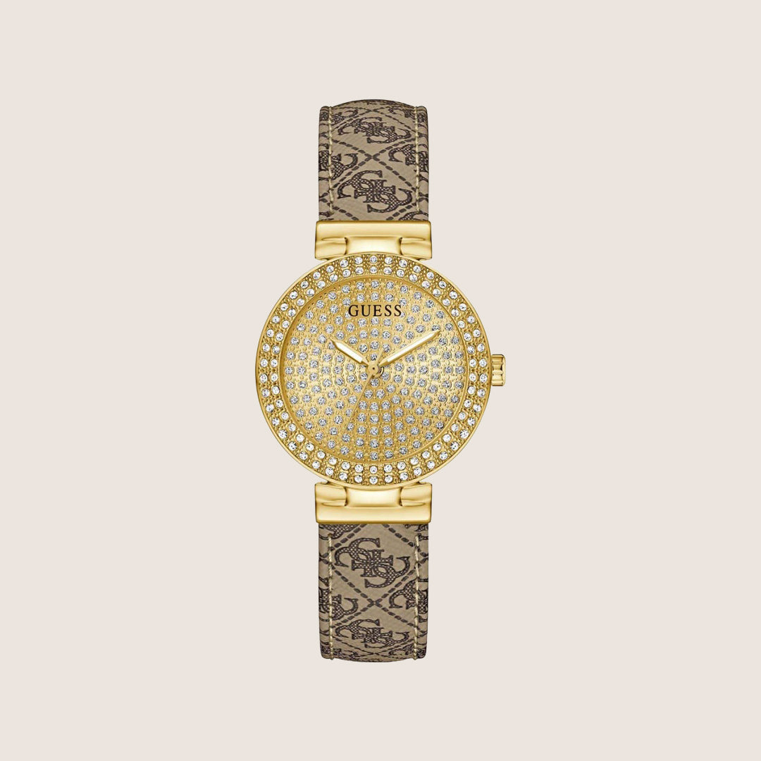 Guess Women's Ivy Watch Crystal-Set Gold Dial GW0943L2