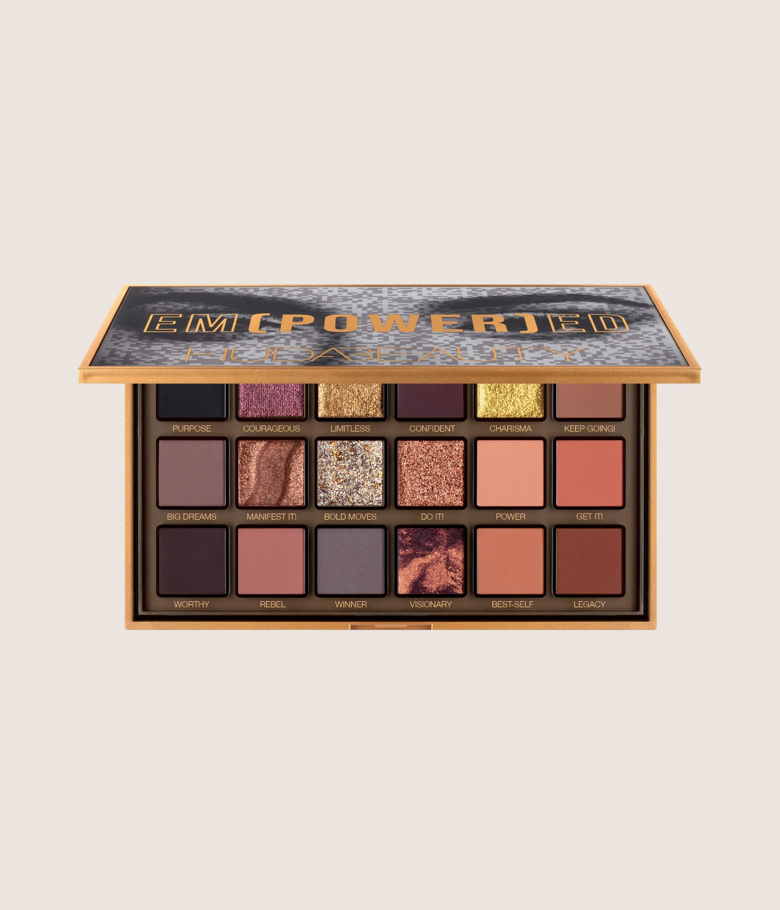 Huda Beauty Empowered Eyeshadow Palette Intensely Pigmented Everyday & Glam Versatile 16.8g