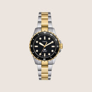 Fossil Women's Blue Dive Silver Black Dial Two-Tone Bracelet Analogue Watch ES5349