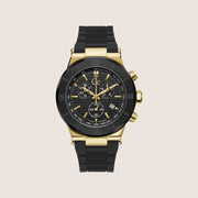 GC Men's Force Chronograph Black Dial Gold Case Silicone Watch Y69005G2MF
