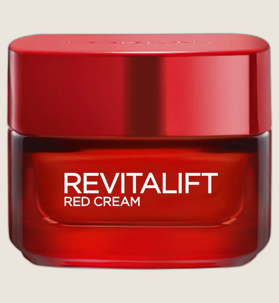 L'Oréal Paris Revitalift Energising Red Healthy Glow Day Cream Pro-Retinol & Red Ginseng Cream Enriched With Pigment 50ml