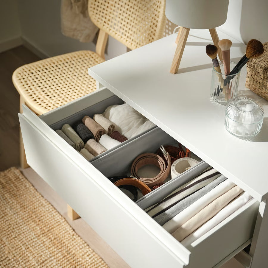 IKEA KOSINGEN Drawer Organiser Box Recycled Polyester 20x38x12 cm – Light Grey