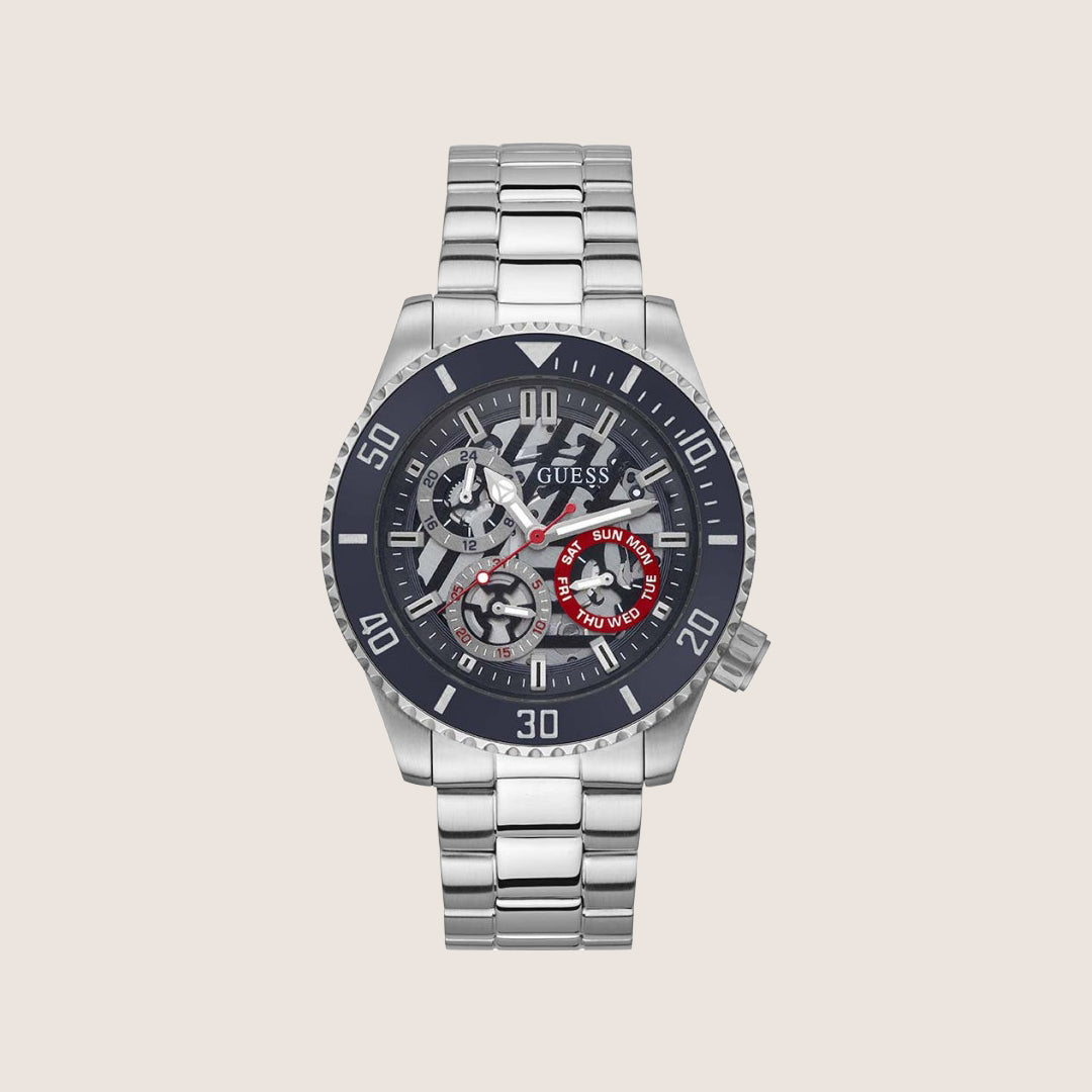 Guess Mens Axle Watch Transparent, Black Dial GW0488G1