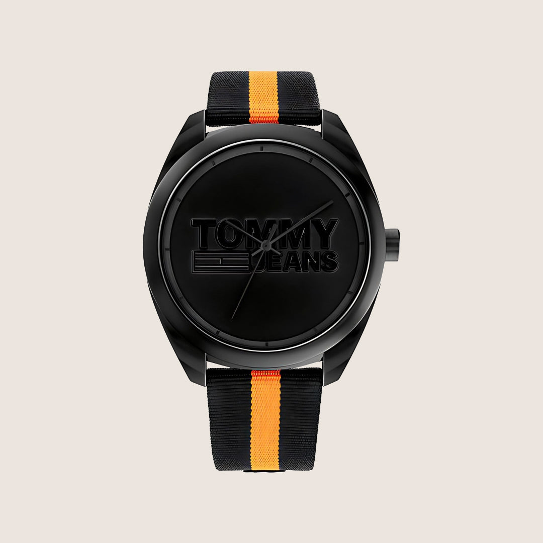 Tommy Hilfiger Men's Watch Black Dial Two-Tone Textile Strap 1792042