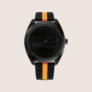 Tommy Hilfiger Men's Watch Black Dial Two-Tone Textile Strap 1792042