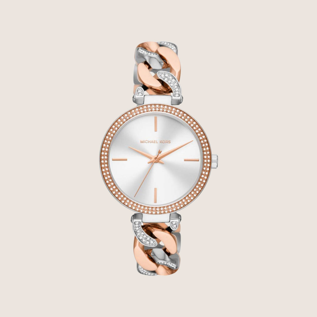 Michael Kors Women's Catelyn Clear Stone-Set White Dial Watch MK4634