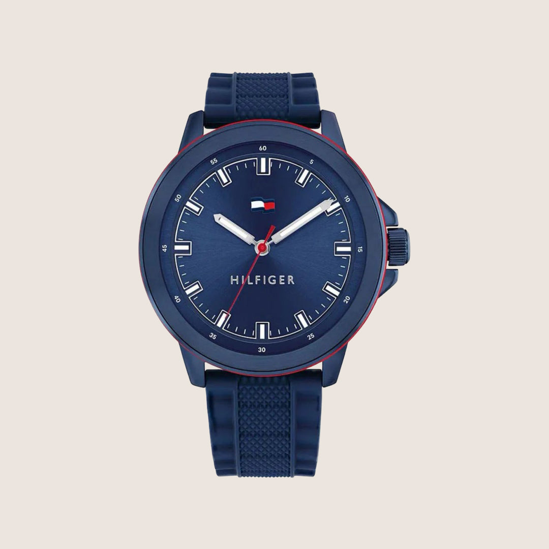 Tommy Hilfiger Men's Watch Blue Dial Rubber Strap 1792022