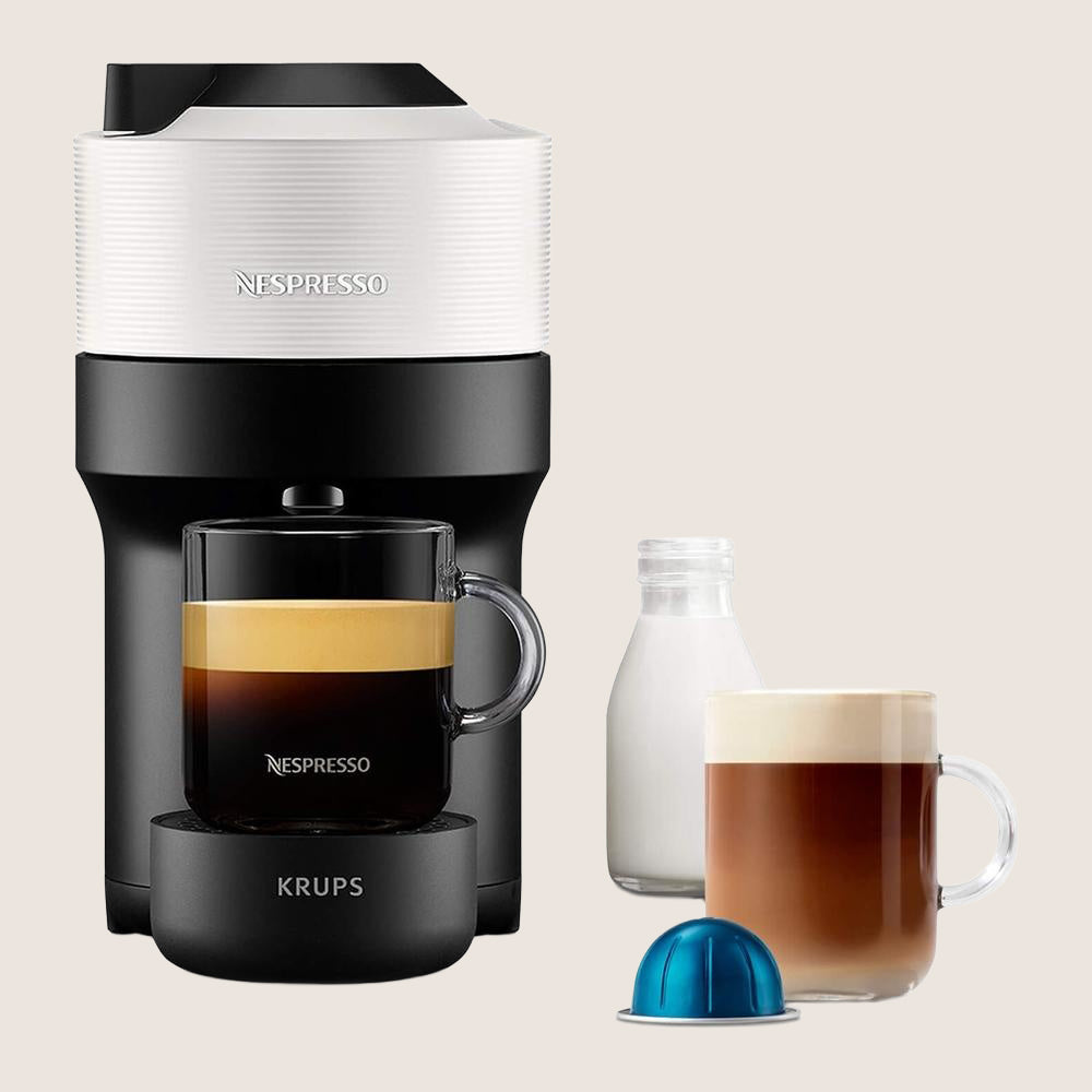 NESPRESSO by Krups Vertuo Pop XN920440 Smart Coffee Machine Centrifusion 4 Cup Sizes 0.56L - White