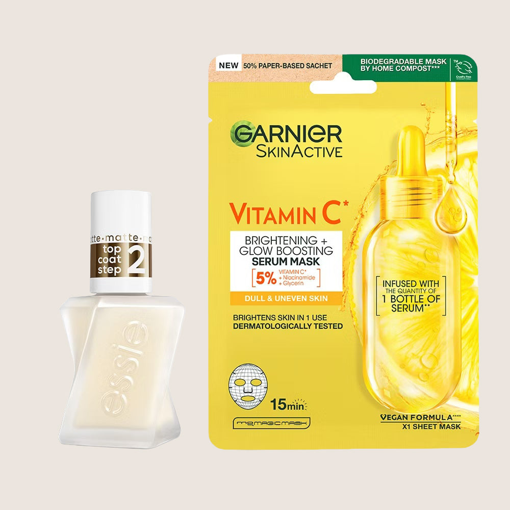 Essie Matte Top & Garnier Vitamin C Matte Finish