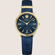 Versace Watch Blue Leather Gold Edition VE8100419