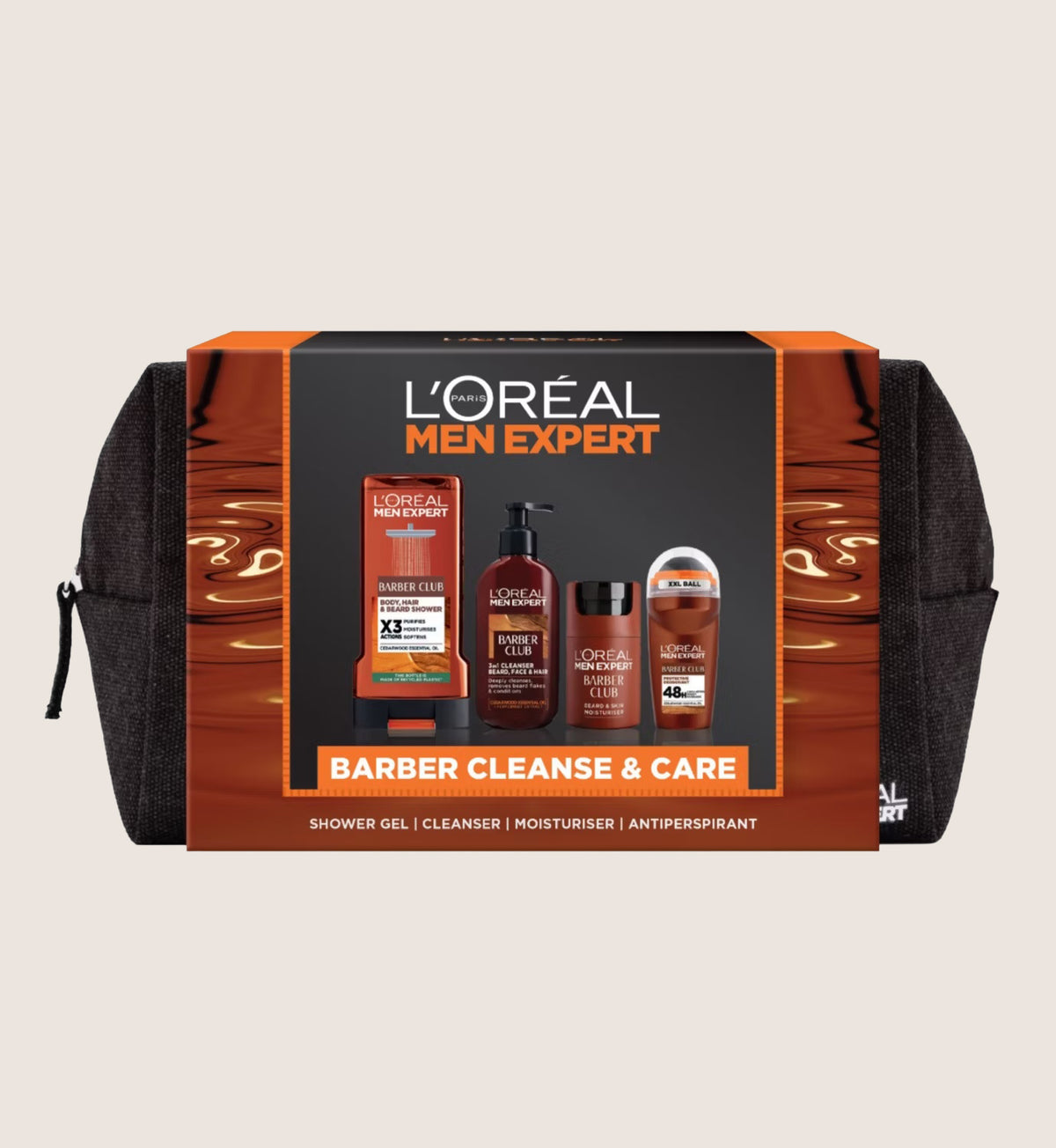 L'Oréal Men Expert Barber Club Cleanse & Care Gift Set - Beard & Face Moisturiser, Wash & Deodorant