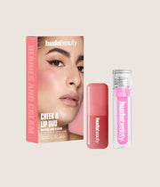 Huda Beauty Cheek & Lip Duo Berries & Cream Limited-Edition Blush Filter & Faux Filler Lip Oil Kit