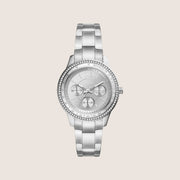 Fossil Women's Stella Silver Crystal Bracelet Day/Date Analogue Watch ES5108