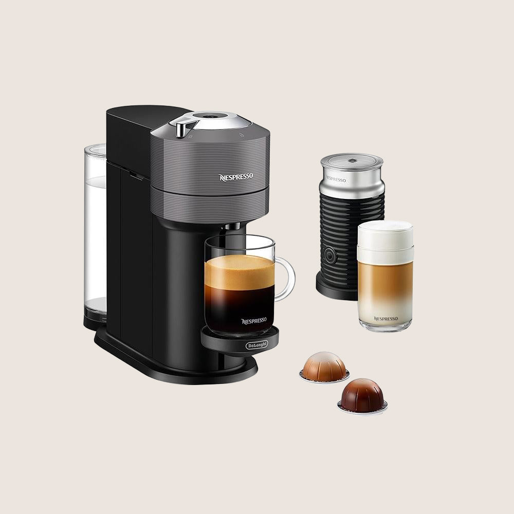 NESPRESSO by De'Longhi Vertuo Next ENV120.GYAE Pod Machine with Aeroccino Frother 19-Bar 1.1L - Grey