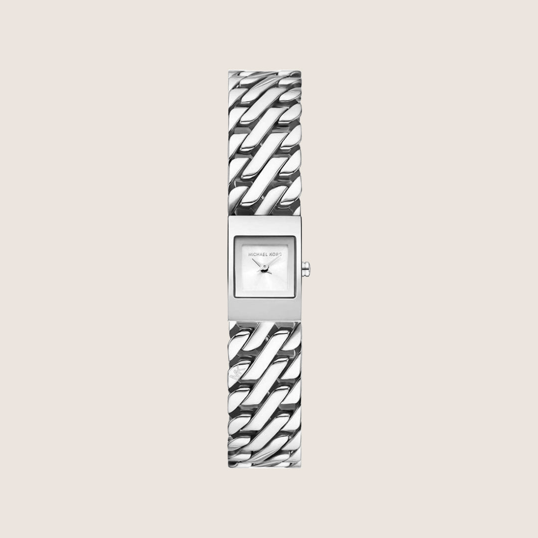 Michael Kors Women's Darrington White Dial Silver Case Watch MK4909