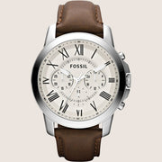 Fossil Men's Grant Brown Leather Chronograph Watch FS4735