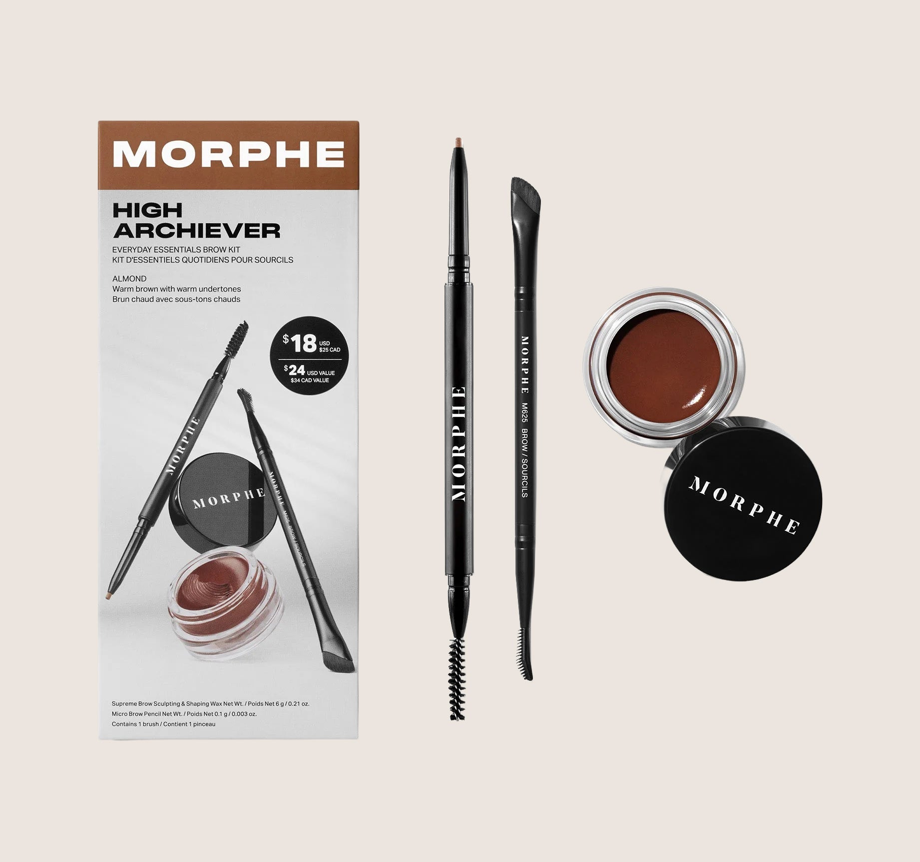 Morphe High Archiever Everyday Essentials Brow Kit Premium Formula
