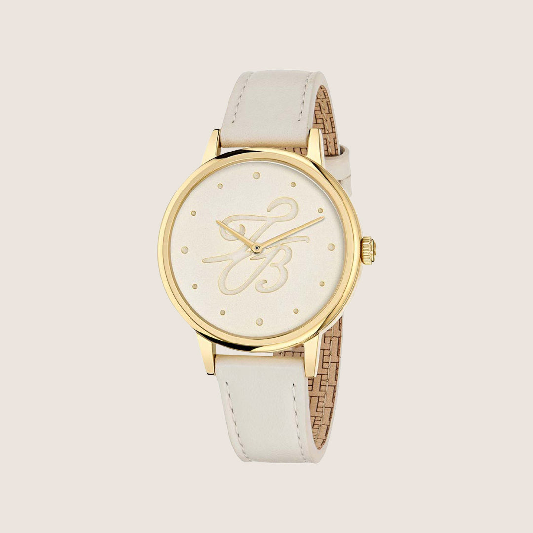 Ted Baker Ladies Phylipa Gold Beige Leather Strap Watch BKPPHF501