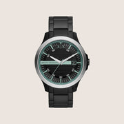 Armani Exchange Men's Dress Watch Black Dial Black Steel Bracelet Durable AX2439